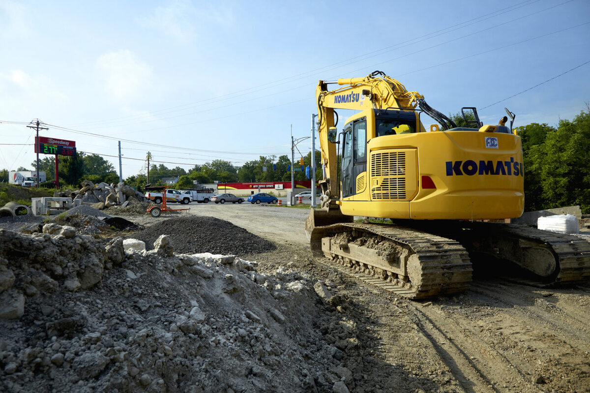 Excavator sitting on jobsite